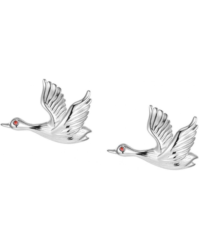 Innovative Wild Goose Flying Birds S925 Sterling Silver Earrings Silver $12.75 Earrings