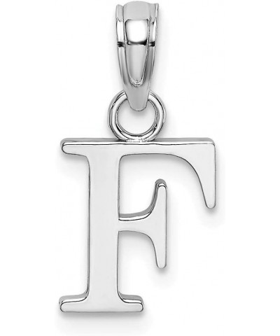 10k White Gold Block Letter Name Personalized Monogram Initial High Polish Charm Pendant Necklace Measures 9.7x9.4mm Wide Jew...