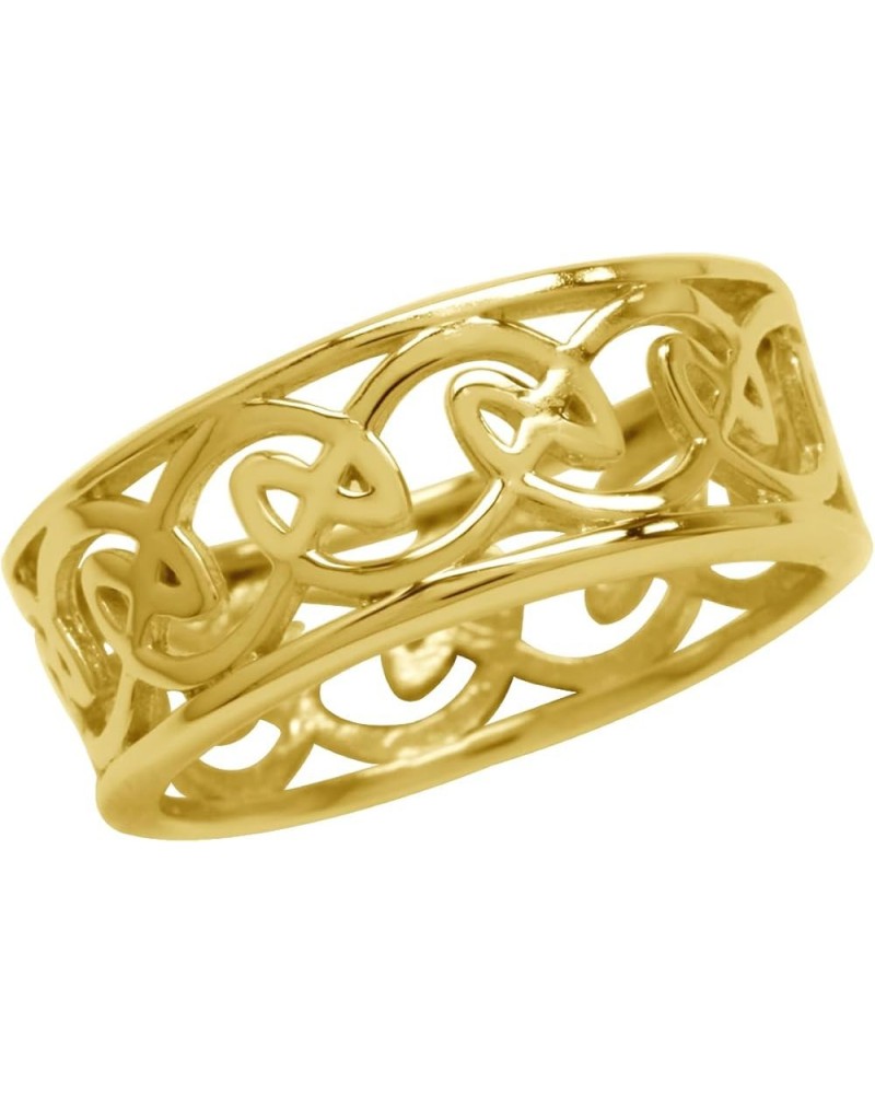 8MM White Gold Plated or Yellow Gold Plated 925 Sterling Silver Scroll/Filigree Infinity Celtic Knot Weave Band Ring Jewelry ...