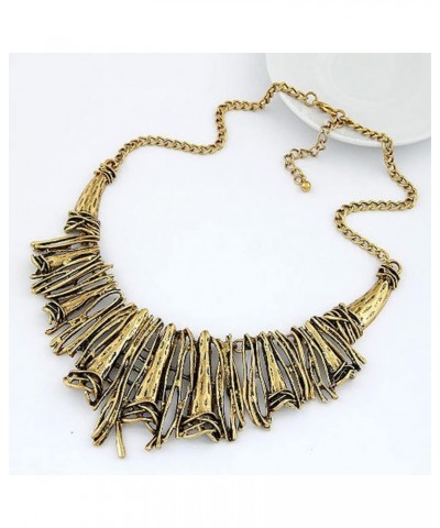 Gold Plated Chunky Bib Necklace Women Vintage Chain Exaggerated Rattan Adjustable Accessories $7.53 Necklaces