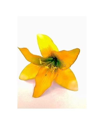 Day Lily Artificial Flower Hair Clip/Pin Brooch (Yellow) Yellow $8.90 Brooches & Pins