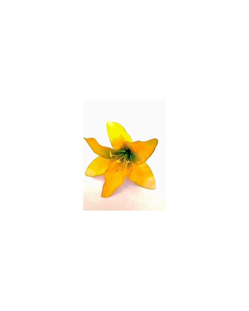 Day Lily Artificial Flower Hair Clip/Pin Brooch (Yellow) Yellow $8.90 Brooches & Pins