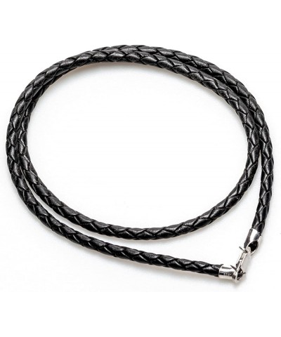 Leather Braided Cord Necklace with Rhodium-Plated 925 Sterling Silver Clasp Made in USA 3mm 16 Inches Black $11.47 Others