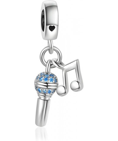 Microphone with Music Note Charm for Music-lover Compatible with Pandora Charms Bracelets Microphone $7.64 Bracelets