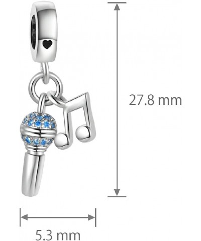 Microphone with Music Note Charm for Music-lover Compatible with Pandora Charms Bracelets Microphone $7.64 Bracelets