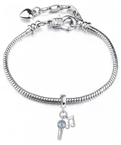 Microphone with Music Note Charm for Music-lover Compatible with Pandora Charms Bracelets Microphone $7.64 Bracelets