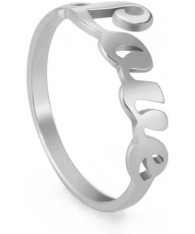 Love Script Rings for Women Infinity Love Promise Simple Band Rings Stainless steel 10 $9.71 Rings