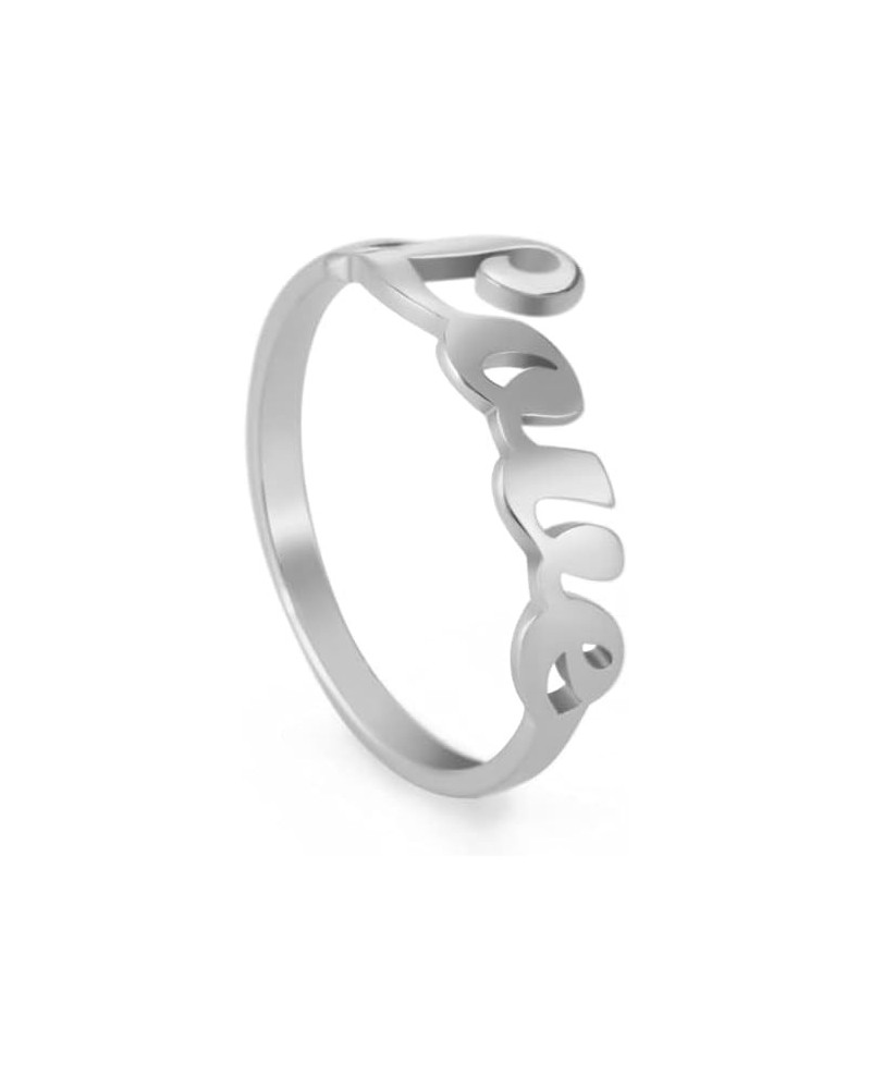 Love Script Rings for Women Infinity Love Promise Simple Band Rings Stainless steel 10 $9.71 Rings