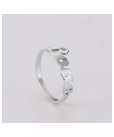 Love Script Rings for Women Infinity Love Promise Simple Band Rings Stainless steel 10 $9.71 Rings