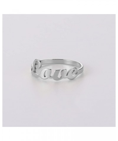 Love Script Rings for Women Infinity Love Promise Simple Band Rings Stainless steel 10 $9.71 Rings