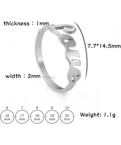 Love Script Rings for Women Infinity Love Promise Simple Band Rings Stainless steel 10 $9.71 Rings