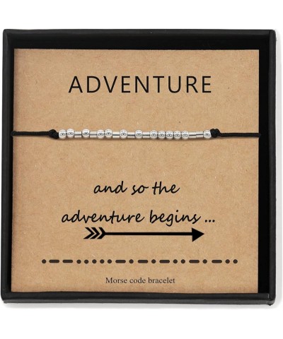 Morse Code Bracelet Funny Gift for Women Girl with Meaning Card Gift Card for Best Friend Couple Mom Family Adventure $7.79 B...