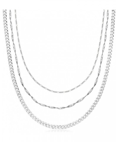 Italian Sterling Silver Multi-Chain Necklace 18.0 Inches $46.74 Necklaces