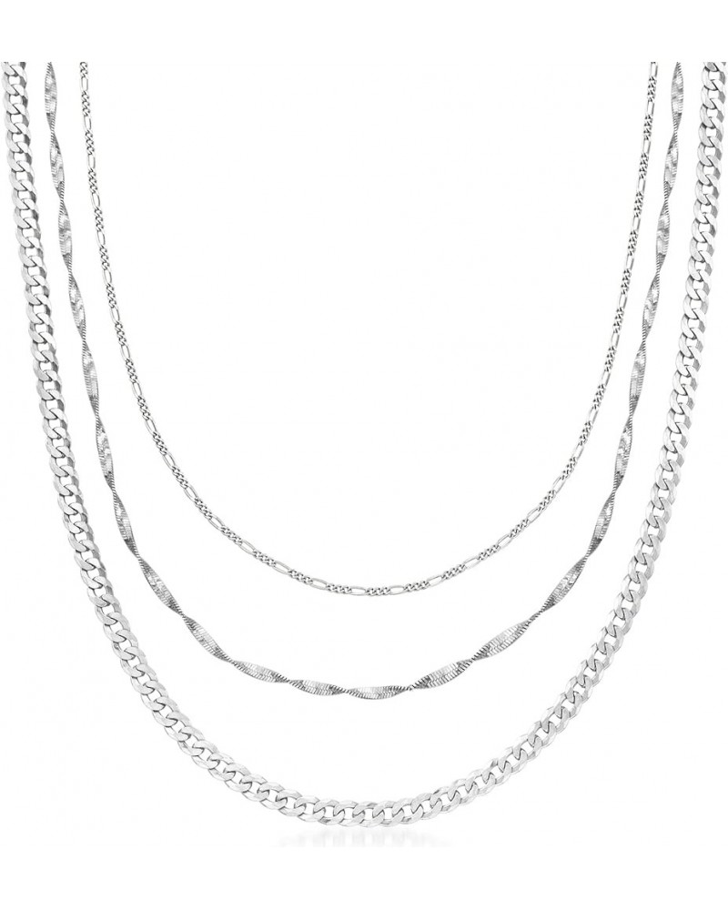 Italian Sterling Silver Multi-Chain Necklace 18.0 Inches $46.74 Necklaces