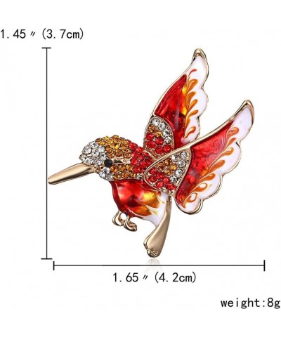 Colorful Crystal Zircon Hummingbird Animal Brooch, Fashion Colored Bird Brooch Pin for Woman Red $7.64 Brooches & Pins