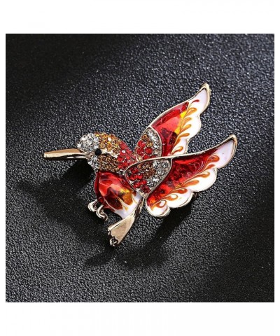 Colorful Crystal Zircon Hummingbird Animal Brooch, Fashion Colored Bird Brooch Pin for Woman Red $7.64 Brooches & Pins