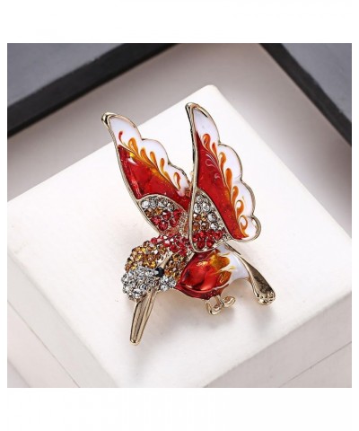 Colorful Crystal Zircon Hummingbird Animal Brooch, Fashion Colored Bird Brooch Pin for Woman Red $7.64 Brooches & Pins