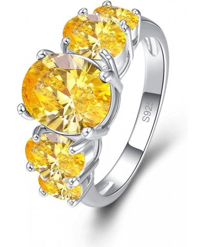 925 Sterling Silver Natural Novelty Filled Sapphire Quartz Topaz Engagement Wedding Ring US9 A_Yellow $4.79 Others