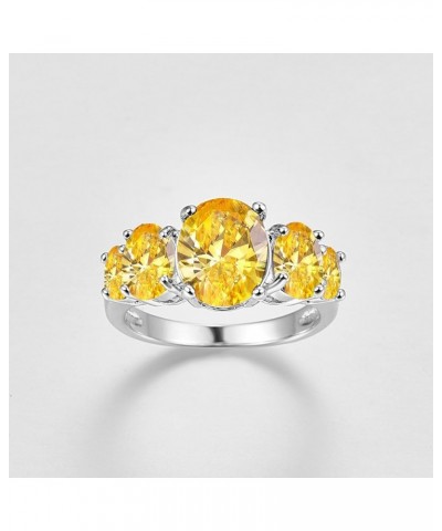 925 Sterling Silver Natural Novelty Filled Sapphire Quartz Topaz Engagement Wedding Ring US9 A_Yellow $4.79 Others