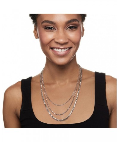 Italian Sterling Silver Multi-Chain Necklace 18.0 Inches $46.74 Necklaces