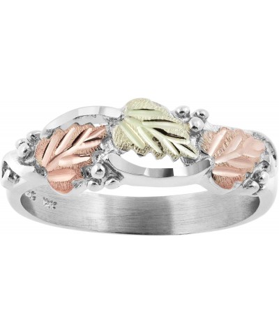 Ladies Black Hills Silver Band with Silver Grapes and 12k gold leaf accents $68.40 Rings