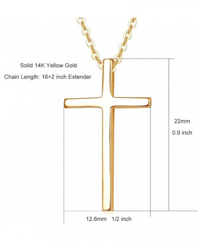 14K Solid White/Yellow Gold Small Crucifix Cross Pendant Necklace Fine Jewelry Faithful Valentines Day Gifts for Women Girls,...