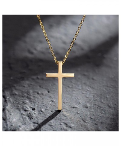 14K Solid White/Yellow Gold Small Crucifix Cross Pendant Necklace Fine Jewelry Faithful Valentines Day Gifts for Women Girls,...