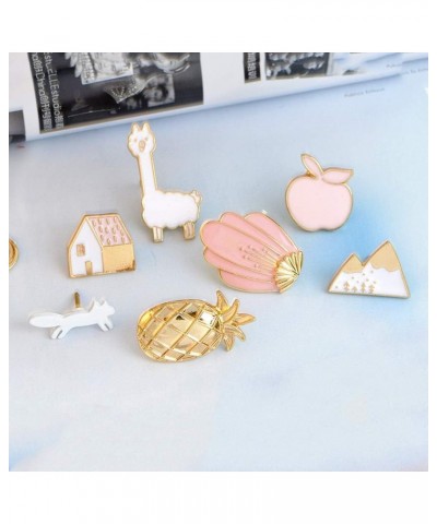 Cute Enamel Brooch Pins-12PCS Car Flamingo Alpaca Pineapple Novelty Cartoon Cute Enamel Brooch Pins Set for Backpack Badges C...