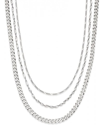 Italian Sterling Silver Multi-Chain Necklace 18.0 Inches $46.74 Necklaces