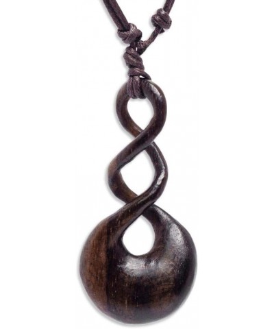 Women's Men's Wood Brown Triple Twist Maori Tribal Adjustable Pendant Necklace $13.82 Necklaces