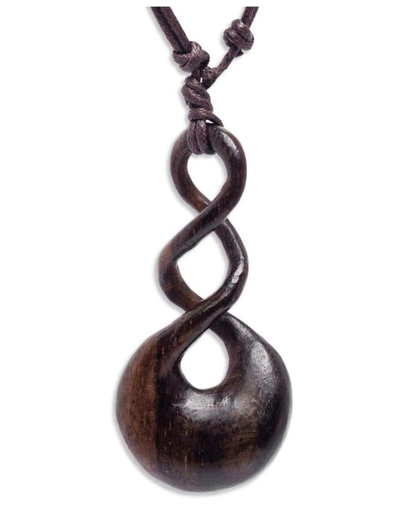 Women's Men's Wood Brown Triple Twist Maori Tribal Adjustable Pendant Necklace $13.82 Necklaces