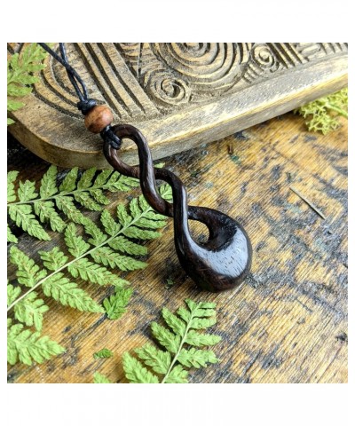 Women's Men's Wood Brown Triple Twist Maori Tribal Adjustable Pendant Necklace $13.82 Necklaces