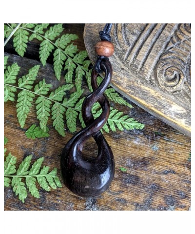 Women's Men's Wood Brown Triple Twist Maori Tribal Adjustable Pendant Necklace $13.82 Necklaces