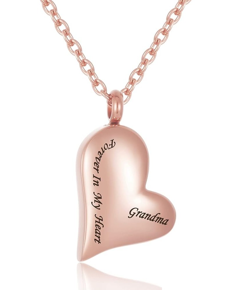 Forever in My Heart Cremation Jewelry for Human Ashes Dad/Mom/Grandpa/Grandma Keepsake Urn Necklace 316L Stainless Steel Memo...