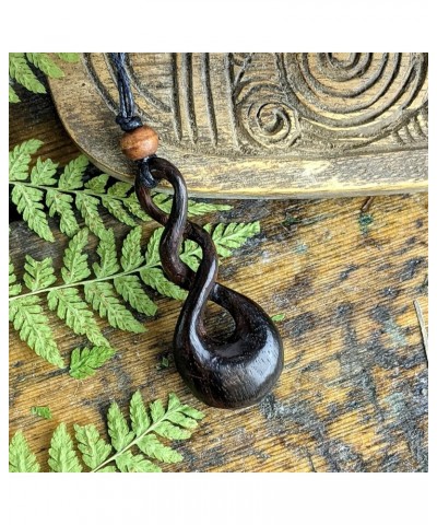 Women's Men's Wood Brown Triple Twist Maori Tribal Adjustable Pendant Necklace $13.82 Necklaces