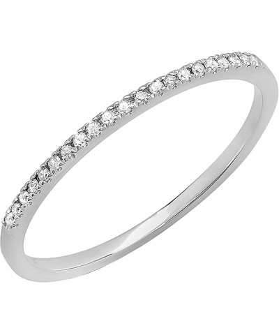 0.08 Cttw Round White Diamond Stackable Wedding Band for Women in 10K Gold 6.5 White Gold $90.85 Bracelets