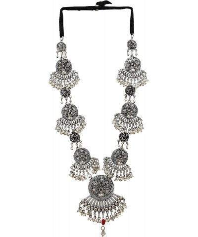 Silver Tone Oxidised Metal Tribal Gypsy Boho Indian Necklace Jewelry For Girls and Women $12.25 Necklaces