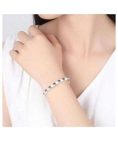 Silver Bracelets for Women 925 Sterling Silver Beads Bangle Bracelet Adjustable Fashion Women Jewelry Bangles Girls Mom Wife ...