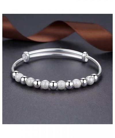 Silver Bracelets for Women 925 Sterling Silver Beads Bangle Bracelet Adjustable Fashion Women Jewelry Bangles Girls Mom Wife ...