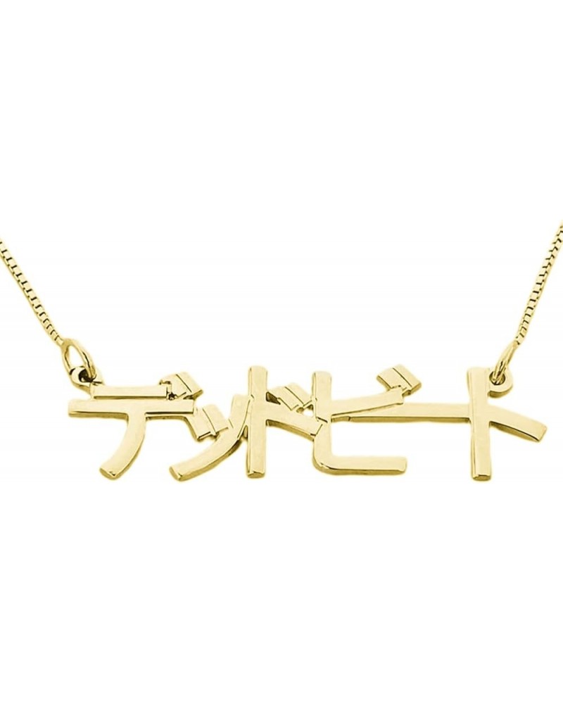 Personalized 925 Silver Sterling Nameplate Necklace Language Pendant Custom Made with Any Name Japanese Gold $19.99 Necklaces