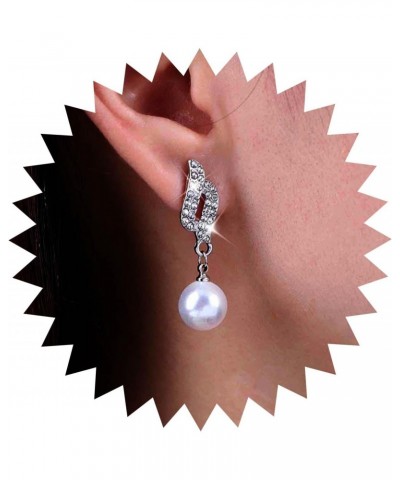 Vintage Crystal Pearl Earrings Silver Swirl Cz Stud Earrings White Pearl Tassel Earrings Spiral Crystal Earrings Jewelry for ...