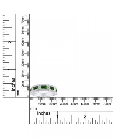 Emerald Shape Simulated CZ Eternity Band Ring in 14K White Gold Over Sterling Silver Simulated Green Emerald $28.97 Others