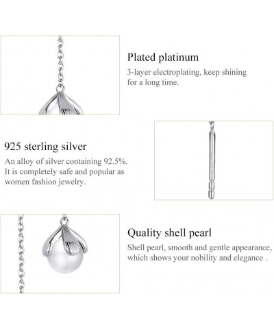 Freshwater Cultured Pearl Threader Tassel Chain Earrings S925 Sterling Silver Delicate Dangle Charm Drop Long Chains Ear Line...