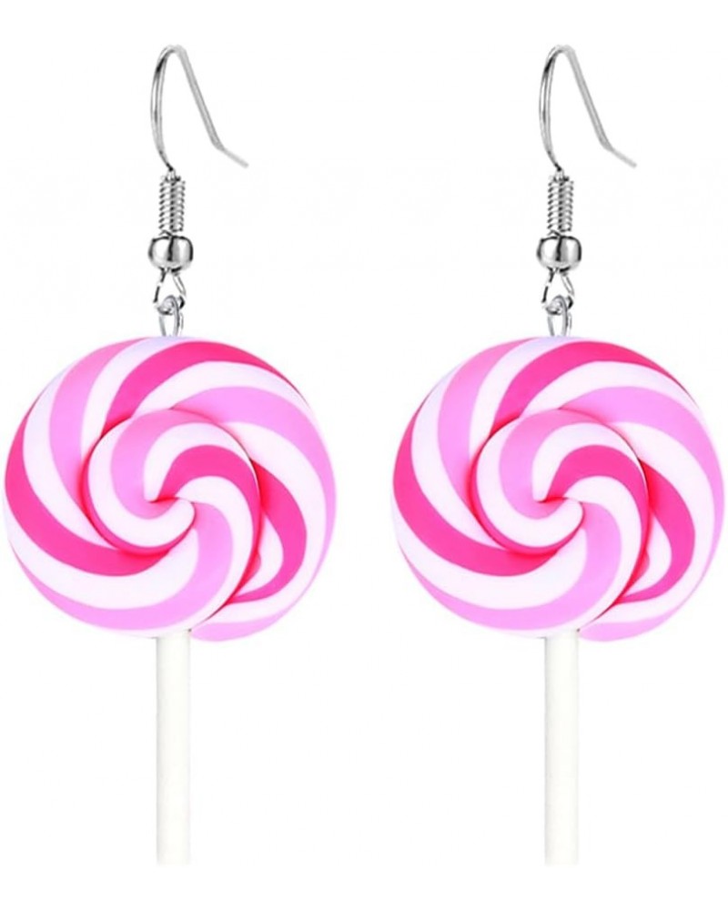 Cute Resin Color Round Lollipop Drop Earring Handmade Candy Color Simulation Food Dangle Earring for Women Girls Jewelry Gift...