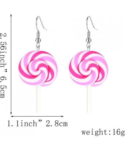 Cute Resin Color Round Lollipop Drop Earring Handmade Candy Color Simulation Food Dangle Earring for Women Girls Jewelry Gift...