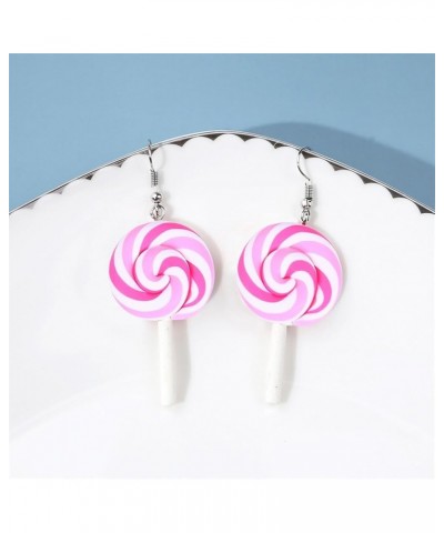 Cute Resin Color Round Lollipop Drop Earring Handmade Candy Color Simulation Food Dangle Earring for Women Girls Jewelry Gift...