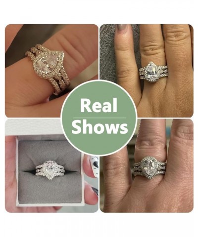 Wedding Ring Sets for Him and Her AAAAA Cz Promise Rings for Couples Women Mens Band Size 4-13 Men's Size 10 & Women's Size 7...