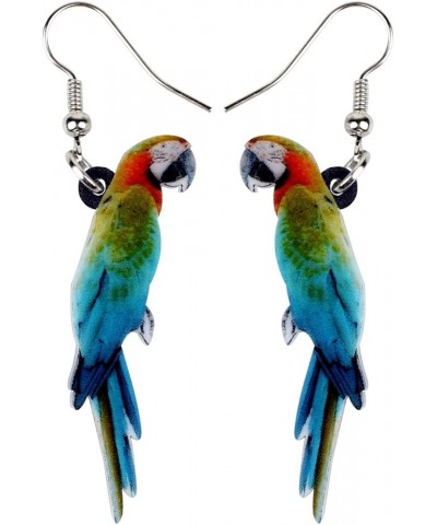 Acrylic Bird Parrot Earrings for Women Girls Scarlet Macaw Hypoallergenic Hook Dangle Drop Earrings Parrot Jewelry for Gift B...