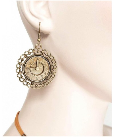 Steampunk Gears Pendant Statement Necklace Vintage Bronze & Silver Watch Clock Clockwork Hand Gear Cog Handmade Kinetic Winge...