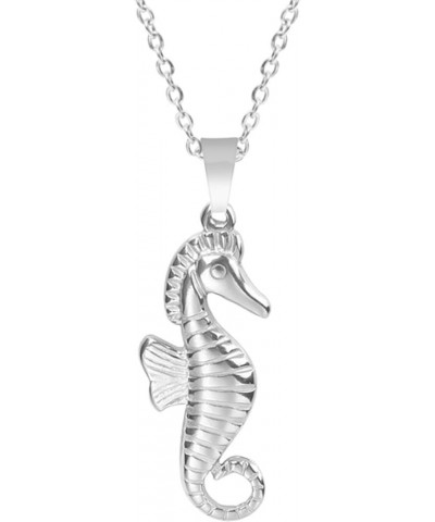 Stainless Steel Sea Horse Style Summer Holiday Beach Pendant Necklace Silver $7.19 Necklaces